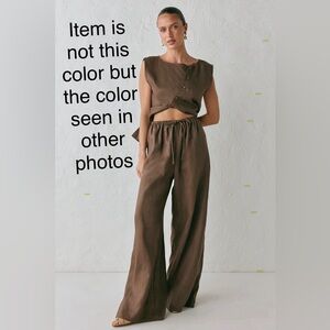 Raya Linen Pants Mushroom